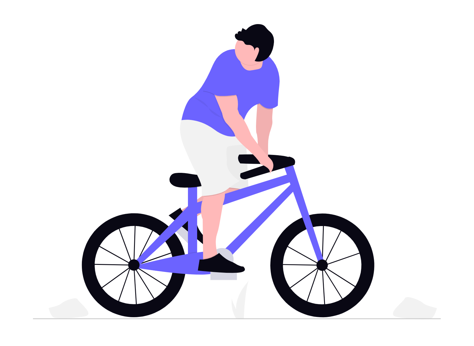 Biker schaut nach hinten